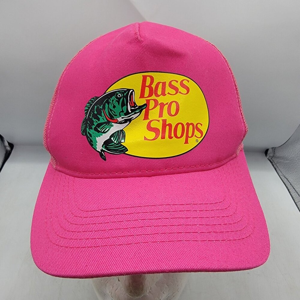 Bass Pro Shops Pink Trucker Hat Mesh Snapback Cap One Size Fits Most OSFM